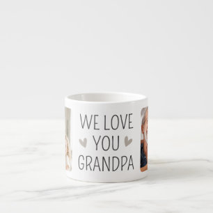 Vi älskar dig farfar modern svart minimalistisk fo espressomugg