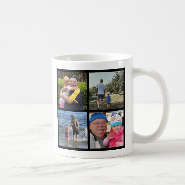 Vi älskar dig Farfar Personlig Fotokollage Kaffemugg (Höger)