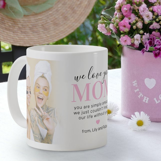 Vi älskar dig Mamma 2 Foto Kaffemugg (Skapare uppladdad)