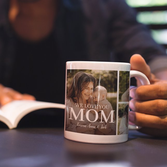Vi älskar dig mamma 5 fotokollage kaffemugg (Skapare uppladdad)