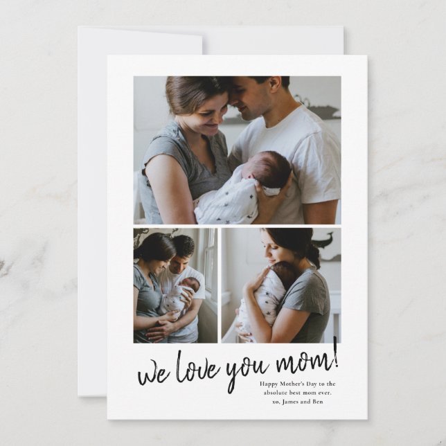 vi älskar dig mamma foto Mors dag-kort Julkort (Framsida)