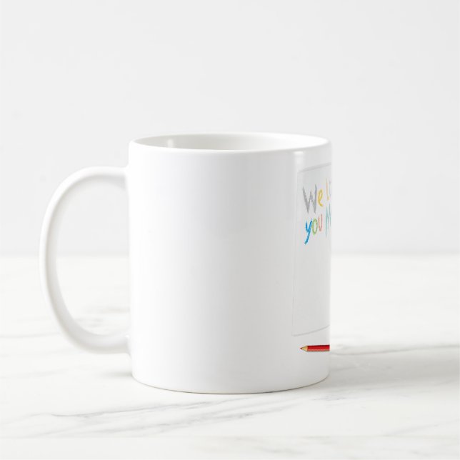 Vi älskar dig mamma Handritad krita konst Kaffemugg (Vänster)