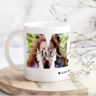 Vi älskar dig mamma lägg till foto och namn kaffemugg