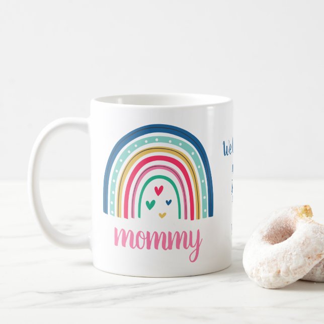 Vi älskar dig Mamma Regnbåge Kaffemugg (Med munk)