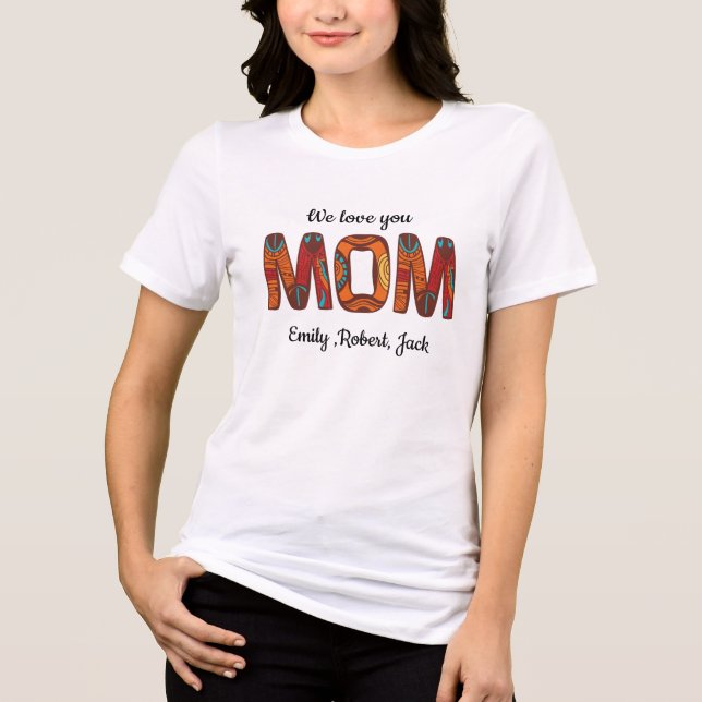 Vi älskar dig mamma Svart minimalistisk t-shirt (Framsida)
