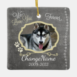 Vi älskar dig minnessaken för för julgransprydnad keramik