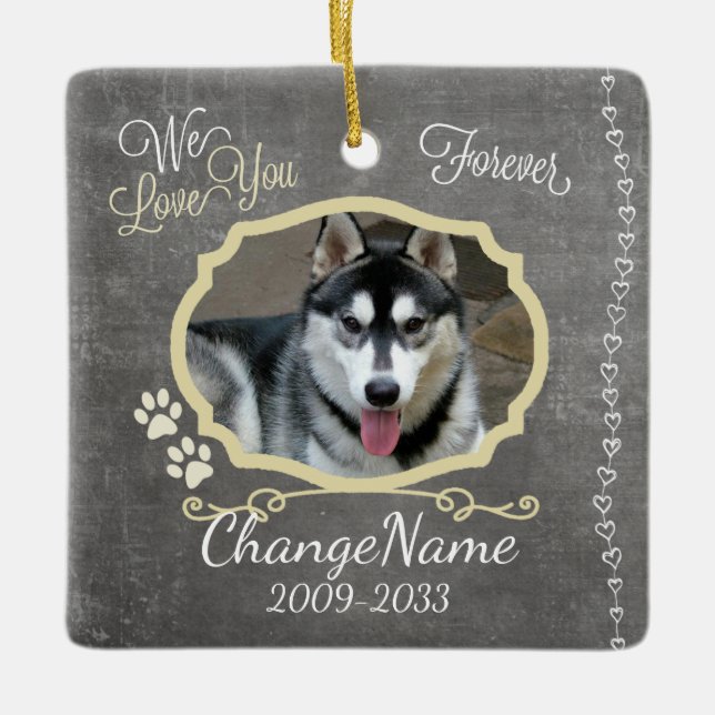 Vi älskar dig minnessaken för för julgransprydnad keramik (Framsida)