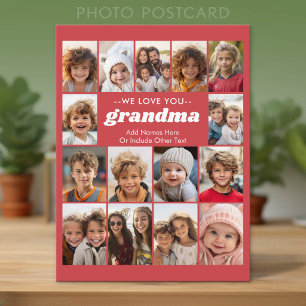 Vi älskar dig mormor - 15 Fotokollagegalleri Vykort