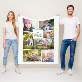 Vi älskar dig Mormor 7 Foto Barn Familj Fleecefilt