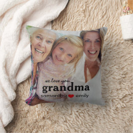 vi älskar dig mormor foto kudde