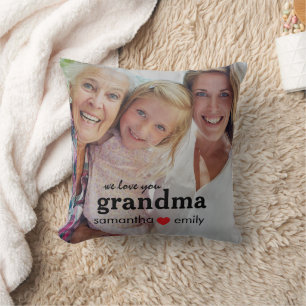 vi älskar dig mormor foto kudde