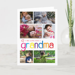 Vi älskar dig mormor fotokollage kort