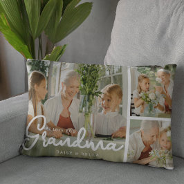 Vi älskar dig Mormor | Fotokollage Lumbarkudde