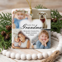 Vi älskar dig Mormor Hjärtat Barnbarns Foto Collag