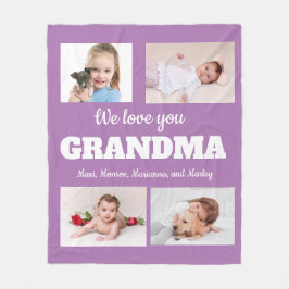 Vi älskar dig Mormor Lila 4 Foto Barn Familj Fleecefilt