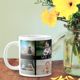 Vi älskar dig mormor Personlig fotokollage Jumbo Mugg