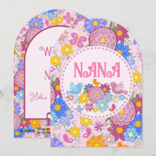 Vi älskar dig Nana vilda blommor BOHO Personlig Julkort