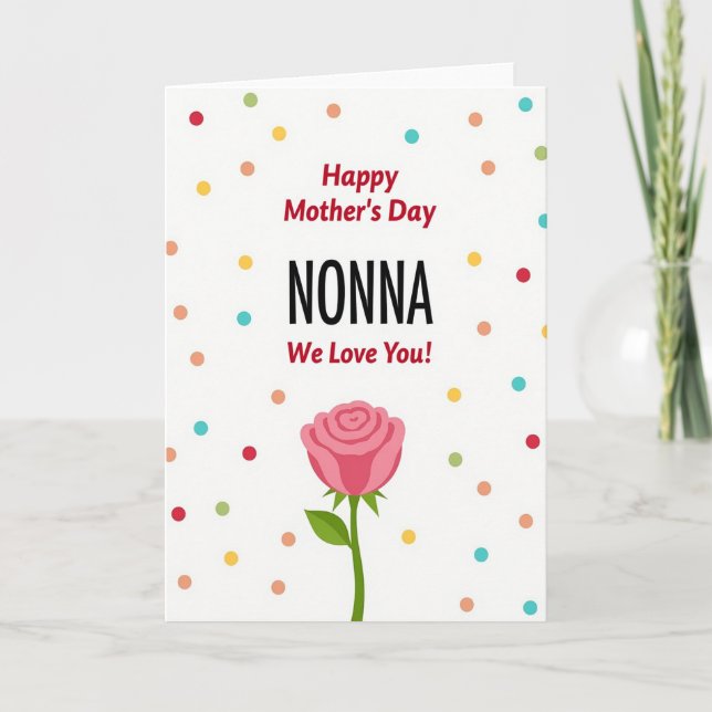 Vi älskar dig Nonna Rose designkort Kort (Framsida)