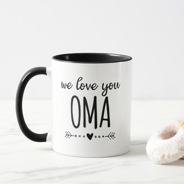 Vi älskar dig Oma Mugg (Med munk)