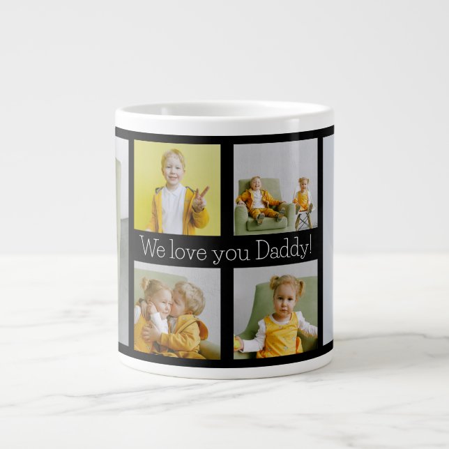 Vi älskar dig Pappa 6 Foto  Jumbo Mugg (Framsidan)