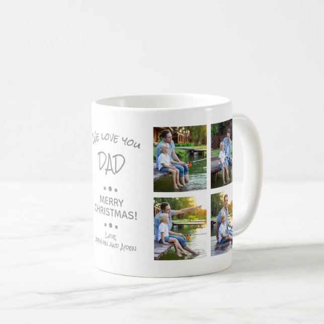 Vi älskar dig pappa 8-foto collage God Jul Kaffemugg (Framsida höger)
