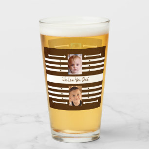 Vi älskar dig Pappa barn foton brun öl Glaskopp