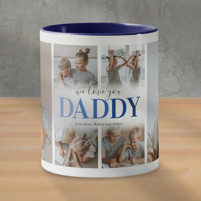 Vi älskar dig pappa fotokollage mugg (Skapare uppladdad)