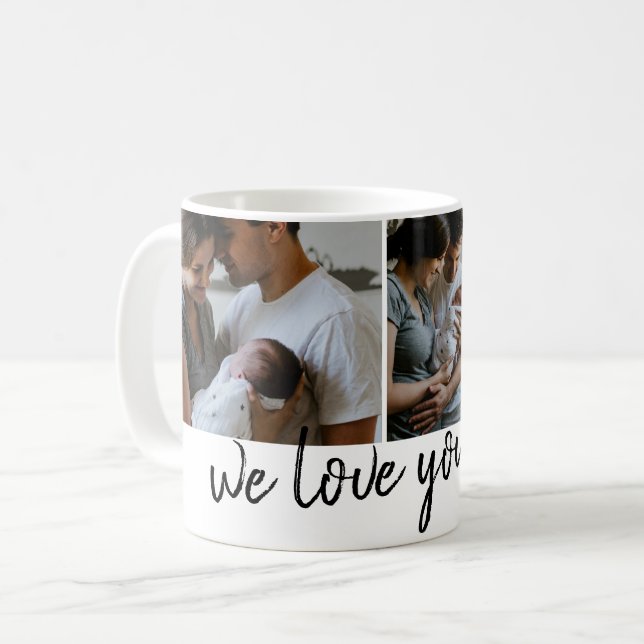 vi älskar dig pappa modernt foto Fars dag Kaffemugg (Framsida vänster)