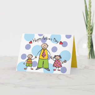 Vi älskar dig pappa Tecknad familj Glad fars dag Kort