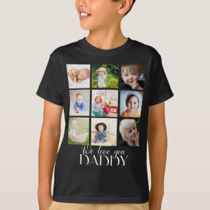 Vi älskar dig pappa vacker collage 9 bilder t shirt