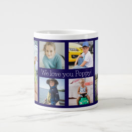 Vi älskar dig Poppy Farfar 6 Foto  Jumbo Mugg