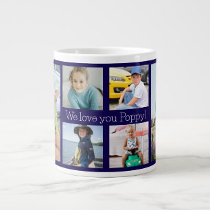 Vi älskar dig Poppy Farfar 6 Foto Jumbo Mugg