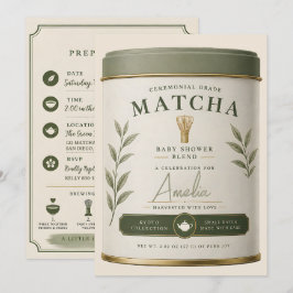 Vi älskar dig så mycket Matcha Baby Shower Sage Gr Inbjudningar