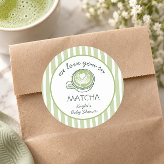 Vi älskar dig så mycket Matcha grönt te Babyfirand Runt Klistermärke