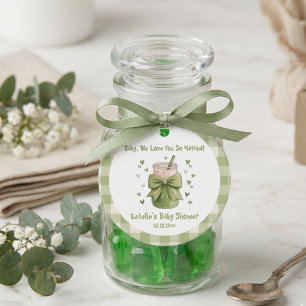 Vi älskar dig så mycket Matcha Modern grön gingham Gåvor Etiketter