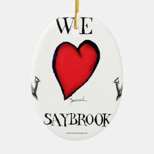 vi älskar gammal saybrook connecticut julgransprydnad keramik