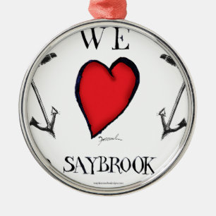 vi älskar gammal saybrook connecticut julgransprydnad metall