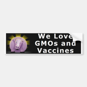 Vi älskar GMOs och vaccinbildekalet Bildekal