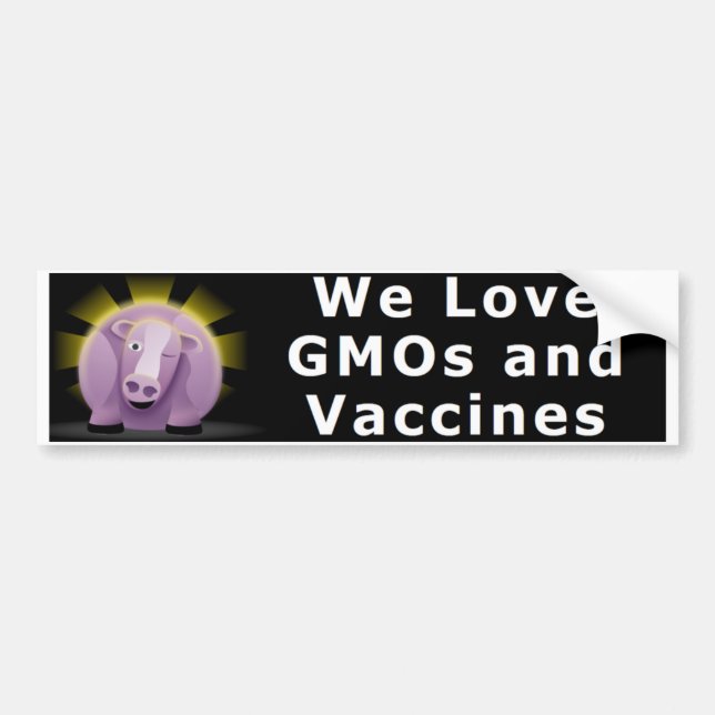 Vi älskar GMOs och vaccinbildekalet Bildekal (Framsidan)