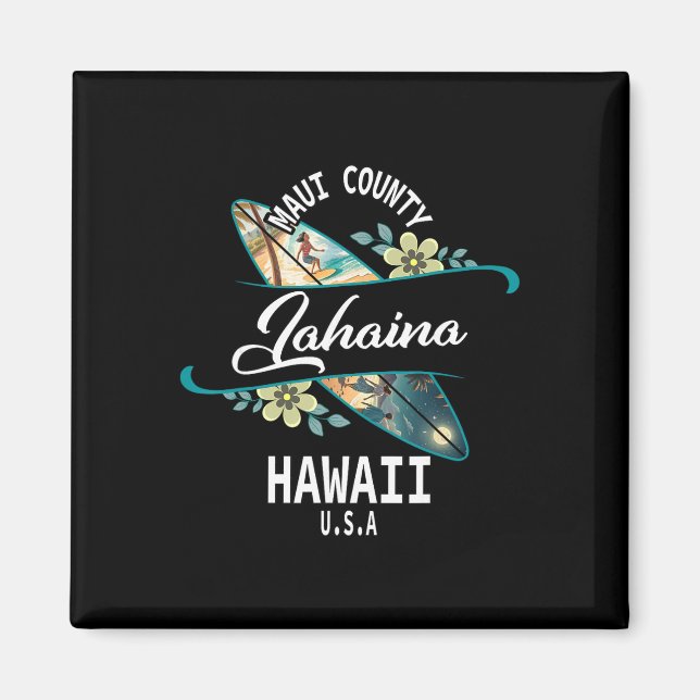 Vi älskar Lahaina Hawaii Maui Surfing  Magnet (Framsidan)