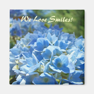 Vi älskar leenden! magneter Blå Hortensia Blommor