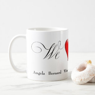 Vi älskar mamma med namn kaffemugg