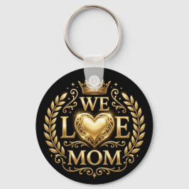 Vi älskar mamma svart och guld nyckelring