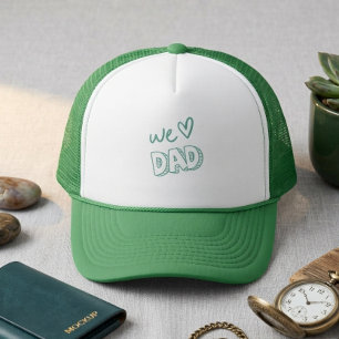 Vi älskar pappa grön och vit design keps