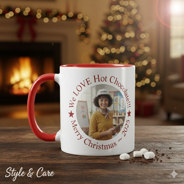 Vi ÄLSKAR Personlig Jul Varm Kakao Mugg (We LOVE Hot Chocolate Festive Personalized Mug)