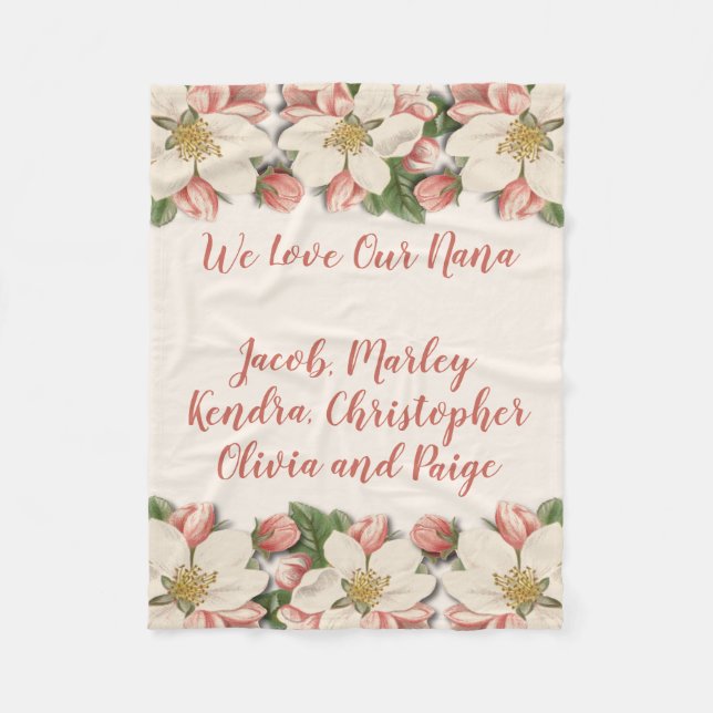 Vi älskar vår Nana, mamman, morvintageblomma Fleecefilt (Framsidan)