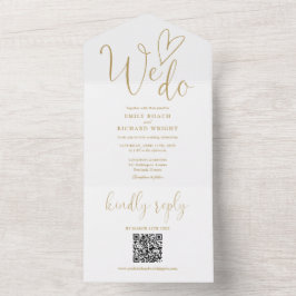 Vi älskar verkligen Heart QR Code Chic Guld Bröllo