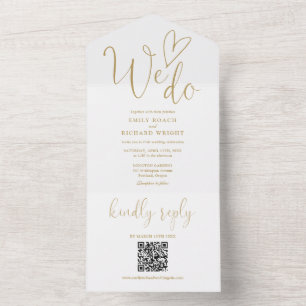 Vi älskar verkligen Heart QR Code Chic Guld Bröllo