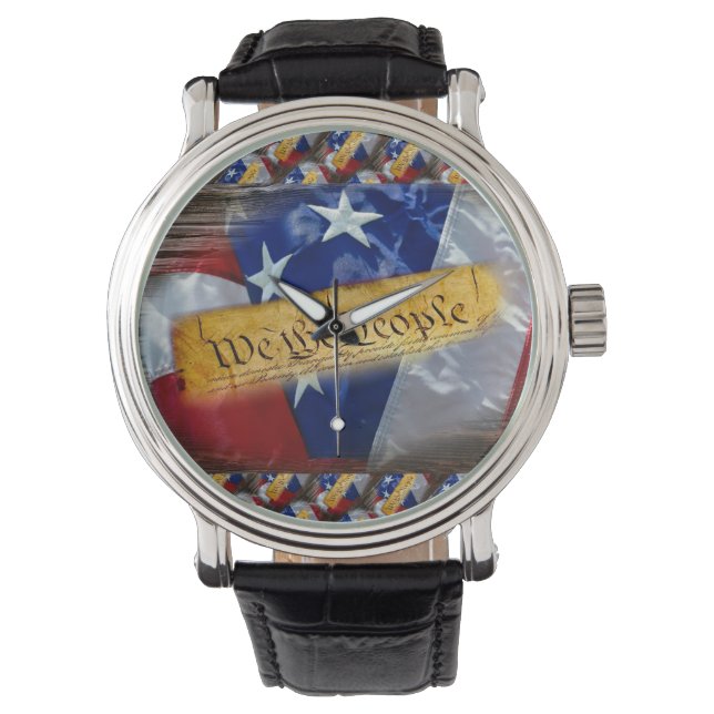 Vi Amerikanska Flagga Armbandsur (Framsida)