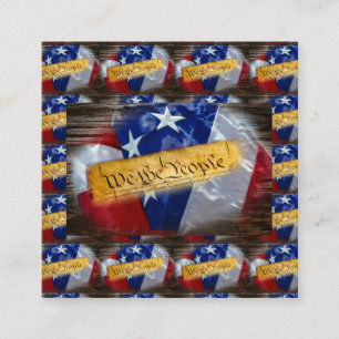 Vi Amerikanska Flagga Fyrkantigt Visitkort